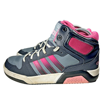 Adidas Neo Girls Fashion Sneakers Hightop Shoes Youth Size 5 Black Pink Walk Gym