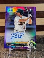 2017 Bowman Chrome Prospect Purple Refractor 152/250 Max Schrock #CPA-MSC Auto