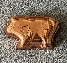 Vintage Copper Mini Pig Jello Cake Mold Wall Hanging Decor