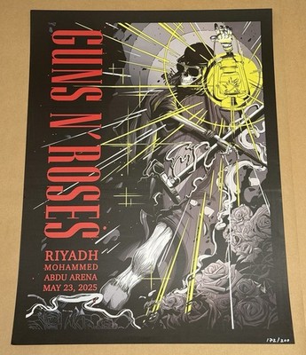 Guns N  Roses Riyadh 2025 Lithograph #172 Event Poster Litho Riad Saudi Arabia