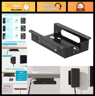 Under Desk Wall Mount for Laptop Docking Station & Power Adapter Bracket, Cable