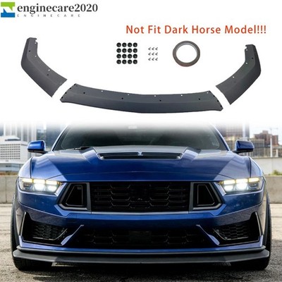 3pcs Front Bumper Lip Spoiler Splitter Matte Black for 2024-2025 Ford Mustang GT