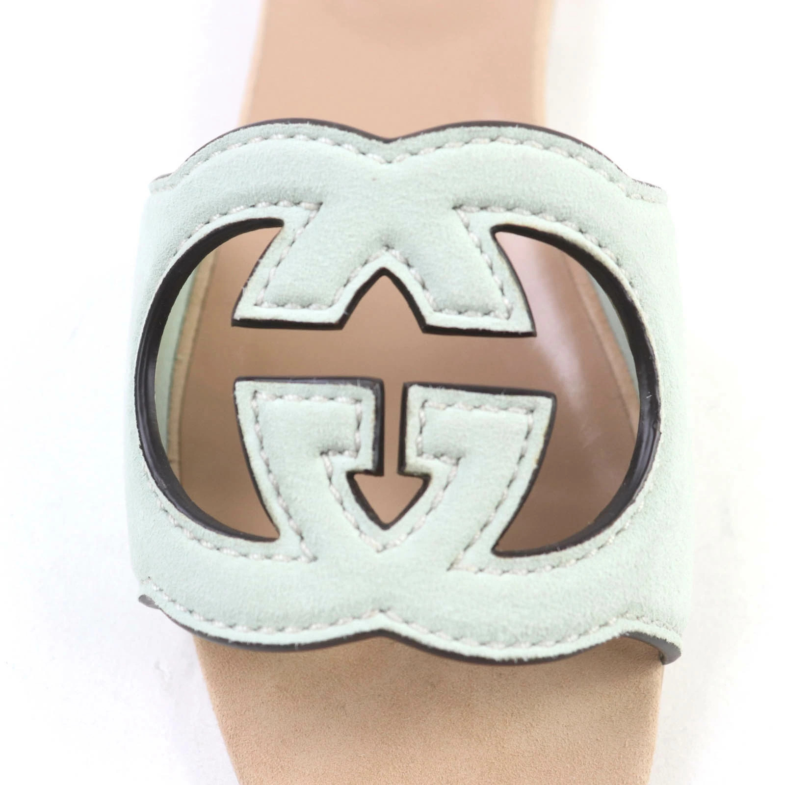 GUCCI Interlocking G suede leather slide sandals mule mint green 36 storage bag thumbnail 9