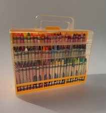 Vintage 72 CRAYOLA Crayon Plastic Case Carry Built In Sharpener some retired