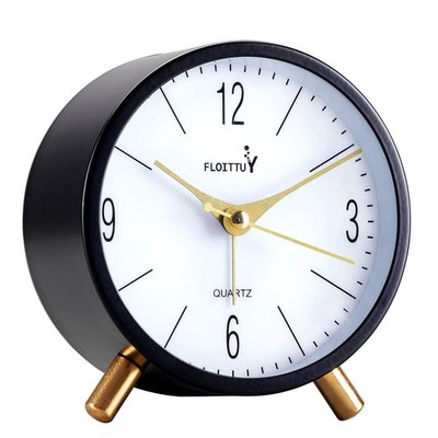 FLOITTUY 4 inches Super Silent Alarm Clock, Classic Black Beep 