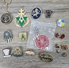 Vtg Masonic Lapel Pin Button Keychain LOT OF 17 Grand Mason Eastern Star & MORE