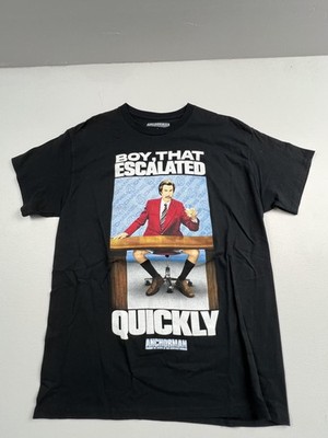 C-LIFE GROUP Shirt Mens Large Black Anchorman Ron Burgundy Quote Graphic Tee