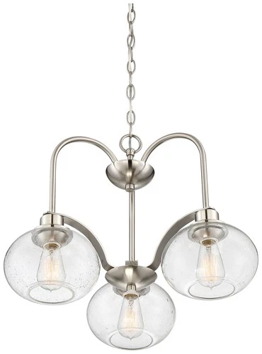 Quoizel Trilogy 22" Wide Brushed Nickel 3-Light Chandelier - Picture 2 of 5
