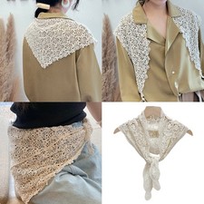 Lace Detailing Scarf Soft Cotton Neckerchief Shawl for Four Season