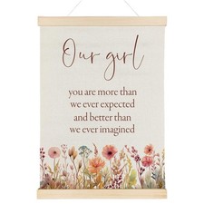 Girl Nursery Wall Decor with Wooden Poster Hanger - Baby Girls Room Decor, Ou...