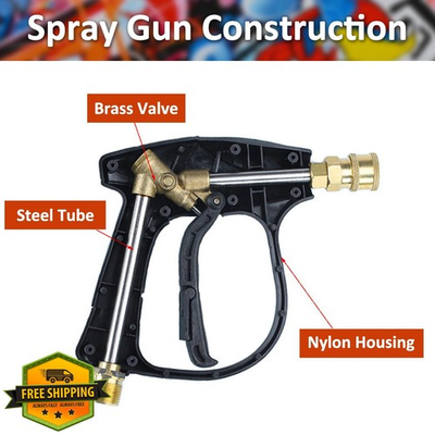 #ad Bear Force High Pressure Washer Gun 3000 PSI Short M22 1 4quot; Plug $44.99