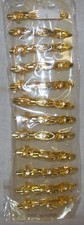 12 NEW Barrettes GOLD W/ THREE BEADS