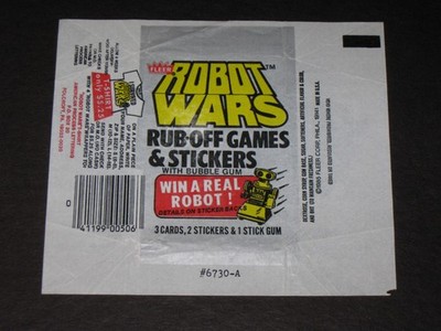ROBOT WARS   1985 Fleer Original Card Sticker Wax Wrapper