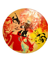 MUSK YAI PAINTING CIRCLE CANVAS 16X20 JOKER SPIDERMAN SUPERMAN CAPTAIN AMERICA