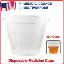 Choice Small Plastic Disposable Medicine Cup: 300 Clear 1oz Measuring/Mixing Cup