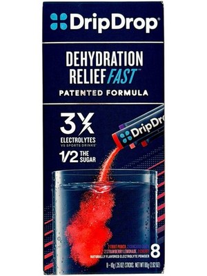 DripDrop Juicy Variety Electrolyte Powder Drink Mix 8ct Box 2.82oz (EXP 05/2027)