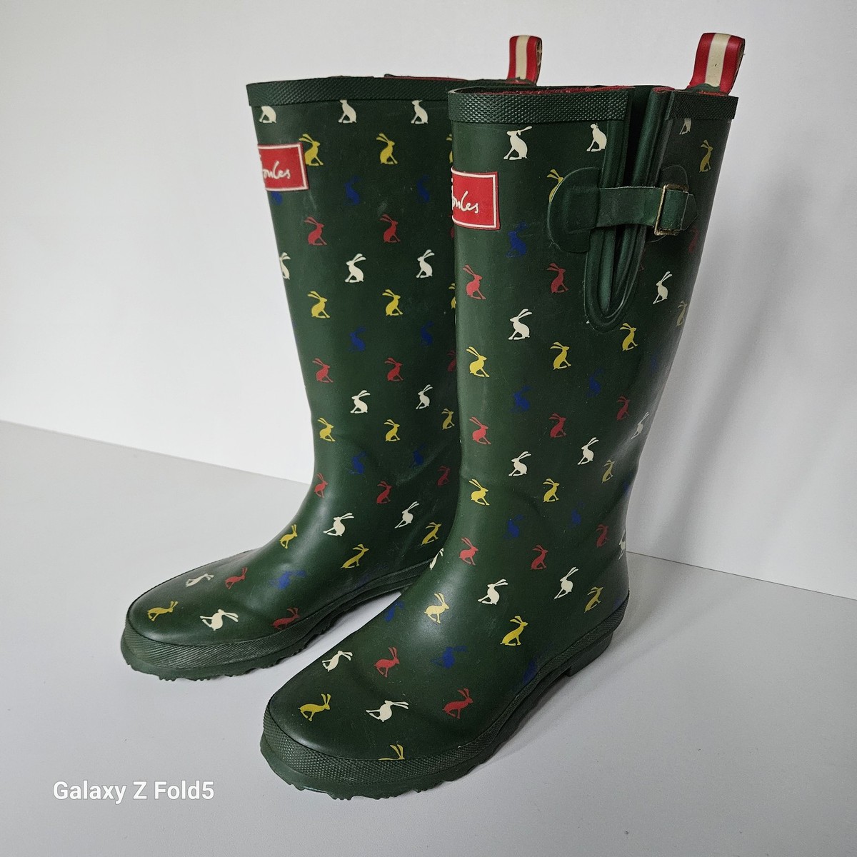 Printed Wellies Joules Gumboots Boys' Khaki Green Printed Wellies
