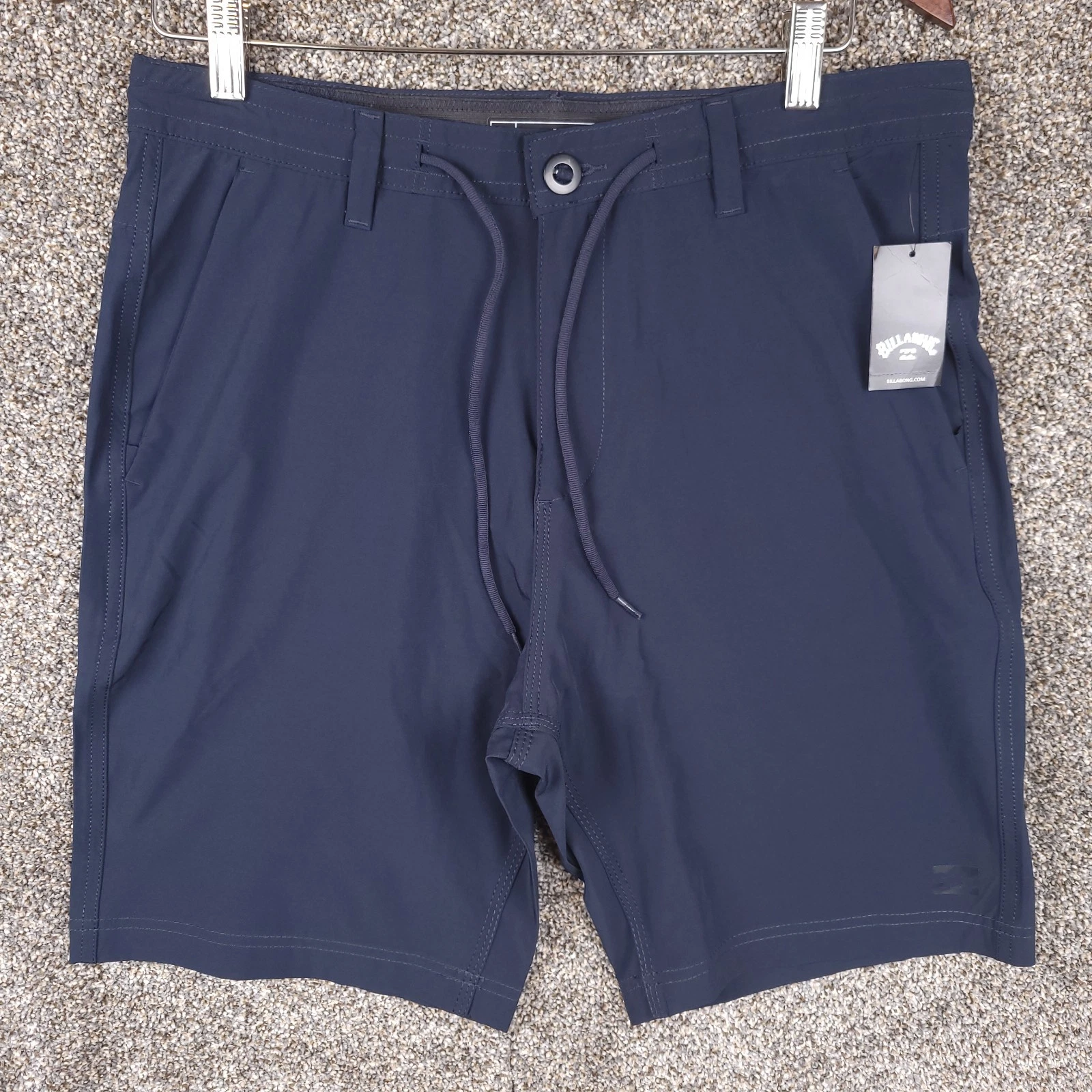 Billabong Ozzy Hybrid Shorts Mens 31 Navy Blue 9" Drawstring Quick Dry Chino NWT