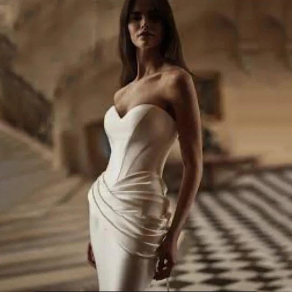 Русалка свадебные платья шикарный милый воротник свадебные платья без рукавов - Изображение 4 из 4