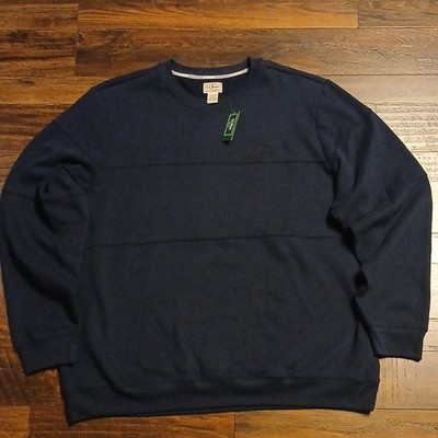 L.L. Bean 1912 Classic Navy Crewneck Sweatshirt Mens L Tall Long Sleeve New