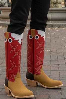 Hondo Boots 2230 Maple Rough-out 16″ Red Cowhide Top Toe 20 | eBay