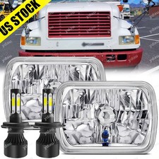 Pair 5X7 7x6inch LED Headlights Hi Lo Beam For International IHC 9200 9900 9400i