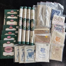 LOT of 26 Vintage Cross-Stitch Fabrics: Charles Craft, Aida, Linen 8.5 - 30 ct