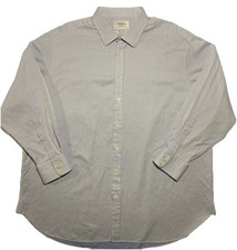 Charles Tyrwhitt Mens 19/37 Classic Fit Long Sleeve Button Up Blue Textured NEW