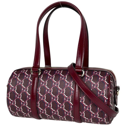 Gucci 2WAY Coated Canvas Leather Red Handbag 796230 #BS2660