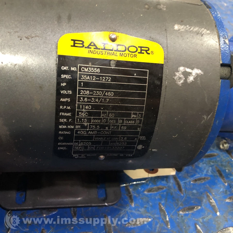 Baldor CM3556 Series F, 1/2HP Electric Motor, 230/460V, 2.4/1.2A 0769 - Image 2 of 4