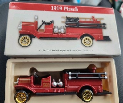 Fire Engine Truck Open Cab Diecast 1919 Pirsch Red Toy Readers Digest 1/64 Box