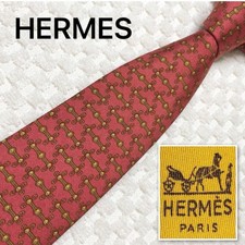 Excellent Condition HERMES Tie Decorative Cord Allover Pattern 100 Silk Made in