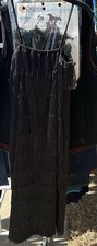 CostumesUSA Black Fringe Flapper Dress Gatsby Roaring 20s Adult Medium Cosplay