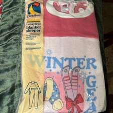 Vintage Carters Pink Pajama Blanket Sleeper Sleepwear Size 10 Winter Gear In Pkg