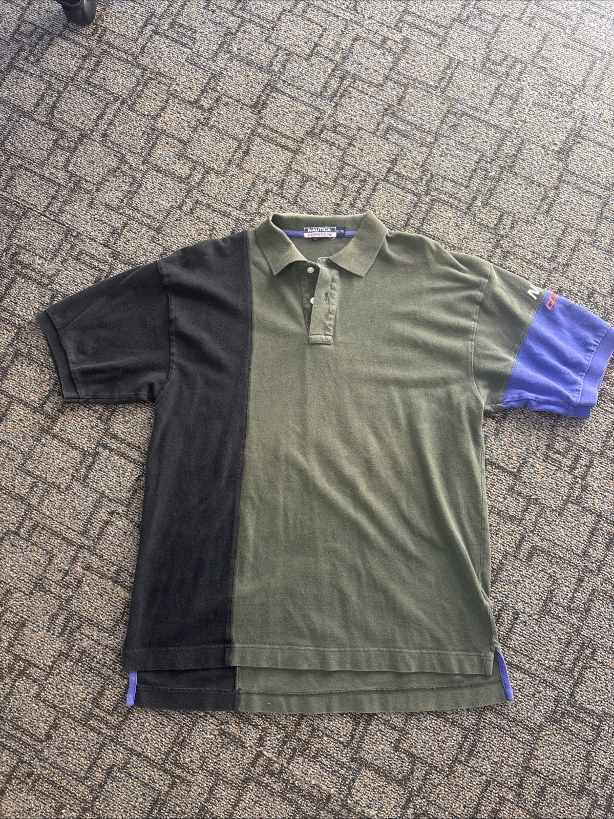 Vintage Nautica Competition Polo Men’s size XL Green Black And Purple