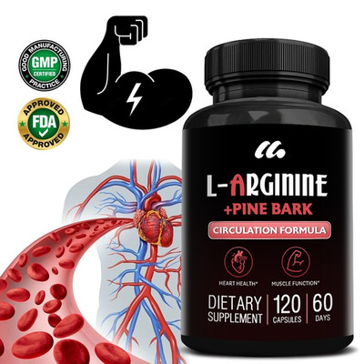 L-Arginine HCl with Pine Bark - Promotes Muscle Pump Regeneration and Endurance