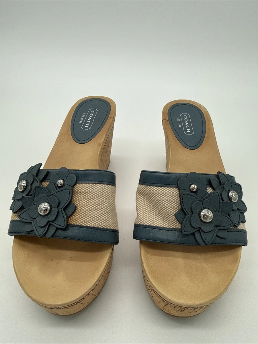 COACH サンダル バタフライ　6 1/2 B（23.5） Coach Floral High (3-3.9 in) Heel Height Sandals for Women for