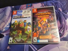 Lot 2 Nintendo Switch Authentic Replacement CASES ONLY Minecraft Dungeons Hero