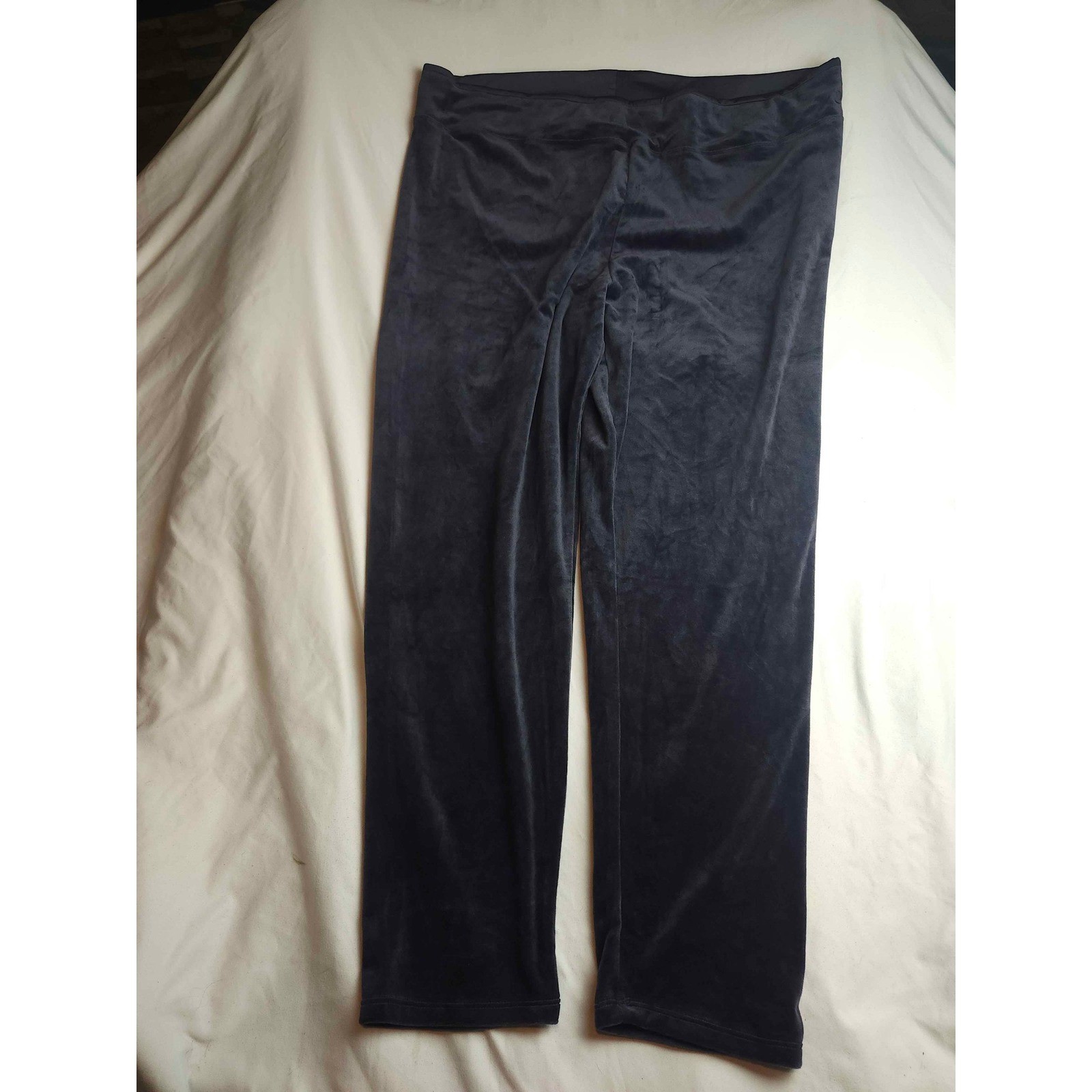 Cuddl Duds Navy Blue Velour Lounge Pants Plus Size 3X Soft Stretch Pajamas