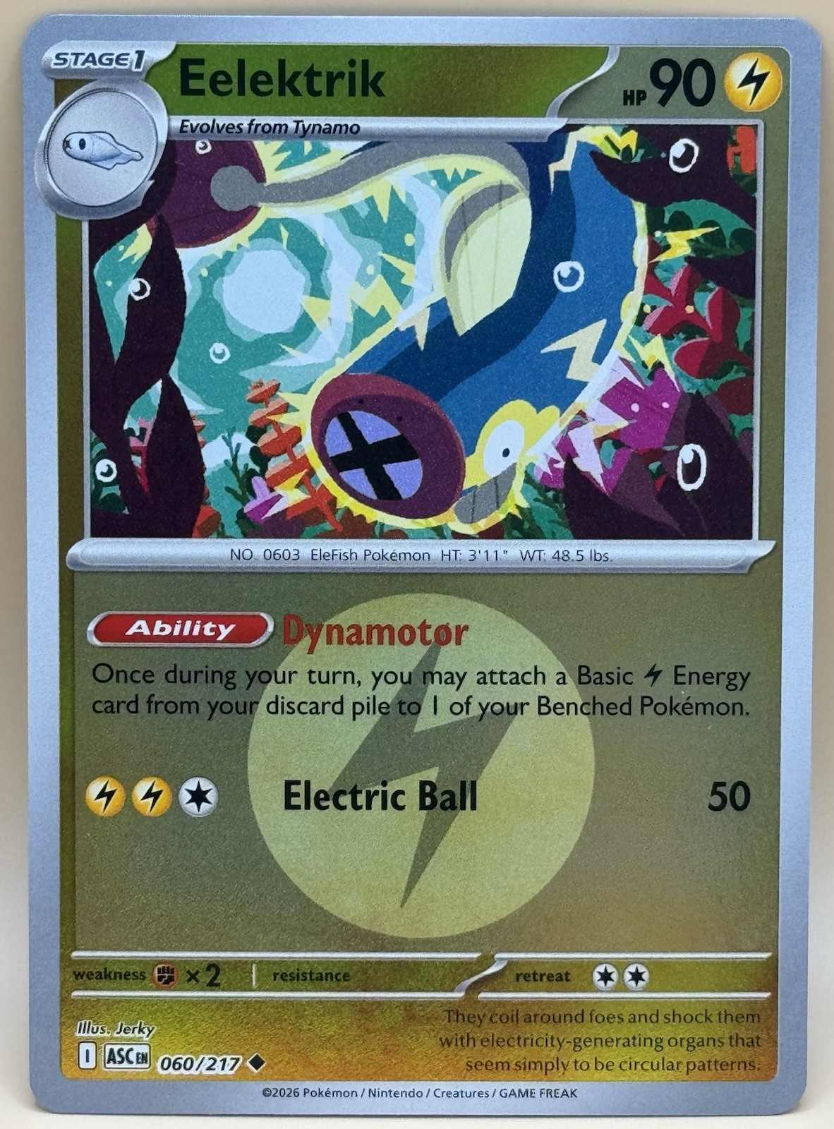 Eelektrik 60/217 Reverse Holo Energy Ascended Heroes  Pokemon NM