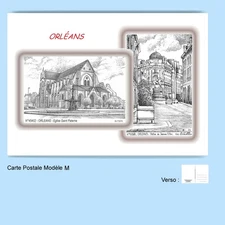 CP M 45268-402 POSTCARD 2 DRAWINGS 45 ORLEANS