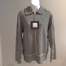 NORMA KAMALI Chic Silky Smooth Striped Oversized Jacket Sz S NWT 345 