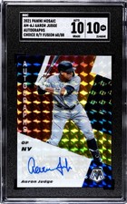 2021 Panini Mosaic Aaron Judge RED YELLOW FUSION PRIZM /88 SGC 10 w/10 AUTO