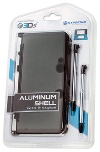 NEW-GRAY-Aluminum-case-with-2-Retractable-Stylus-Pens-for-the-OLD-Nintendo-3DS