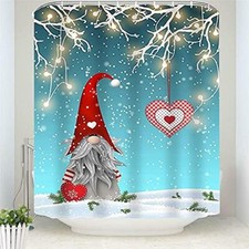 Gnome Shower Curtains for Bathroom, Cute Christmas 72"W x 72"L Pack of 1 A3