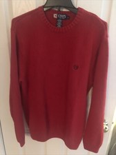 Chaps Men's Pullover Red Sweater Size M Cotton 100% Cotton Christmas Holidays
