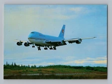 Aviation Airplane Postcard Korean Airlines Boeing 747 Landing S1
