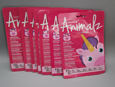 MASQUE BAR~7 Count Pretty Animalz UNICORN Anti-Imperfection Face Sheet Masks