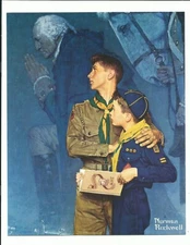 CF SCOUT BSA NORMAN ROCKWELL OVERSIZED POSTCARD 8x10 INCH OUR HERITAGE POST CARD