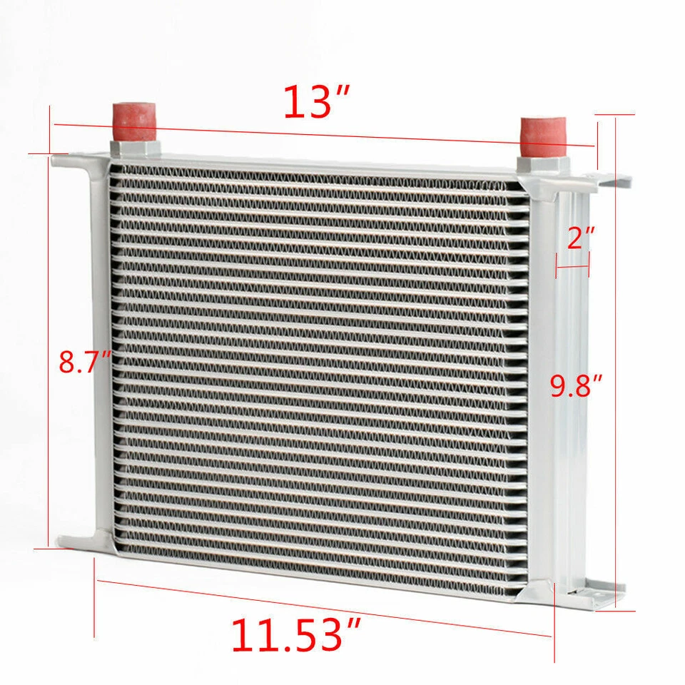 Universal 30 Row 10AN Aluminum Engine Oil Cooler Kit + 7" Fixed Cooling Fan Foto 2 de 4